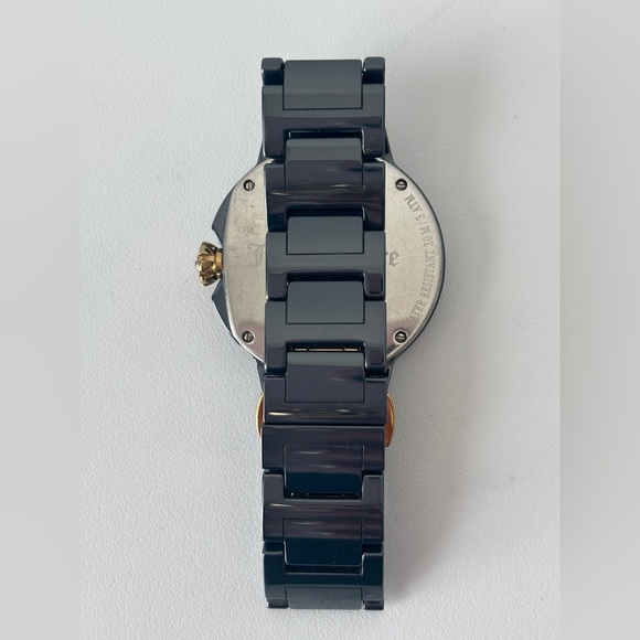 Juicy Couture Quartz Movement Midnight Blue Ceramic over Metal Timepiece - Picture 2 of 3